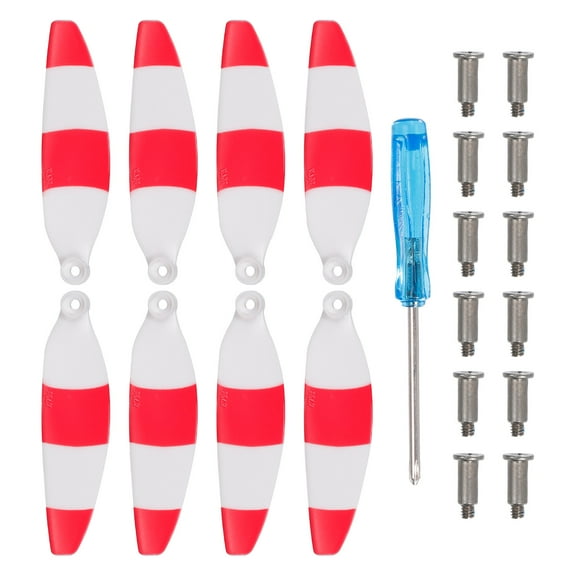 Mini 1 RC Propellers Blades Props White Red with Screwdriver/Screw, for Mini 1 Drone, Quadcopter, Pack of 8