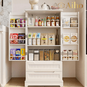 Aiho Storage Cabinet with 2 Doors & 2 Drawer, Pantry Cabinet for Kitchen, Studio, Living Room - White