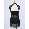 thumbnail image 4 of Haitryli Kids Girls Latin Dance Dress Sleeveless Sequin Tassel Jazz Tango Salsa Ballroom Dancewear Black 12, 4 of 7