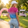 thumbnail image 5 of JULMCOMO Breast Cancer Shirts for Women Breast Cancer Awareness Crew Neck Loose Casual Support Tops Rolled Sleeve Ribbon Graphic Tees Purple Pink L, 5 of 6