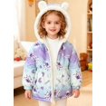 thumbnail image 2 of Hotiary 2- 10Y Toddler Little Girls Winter Warm Thickened Fleece Lined Hooded Coat Cartoon Printed Long Sleeve Zipper Jackets Coats Outerwear, 2 of 9