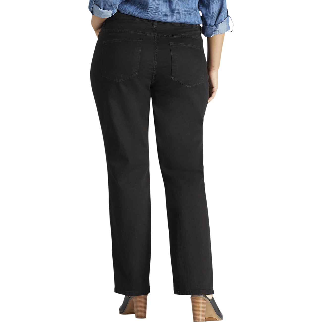 Lee Women's Plus Instantly Slims Relaxed Fit Straight Leg Jean, Available in Regular, Long, Short Inseams