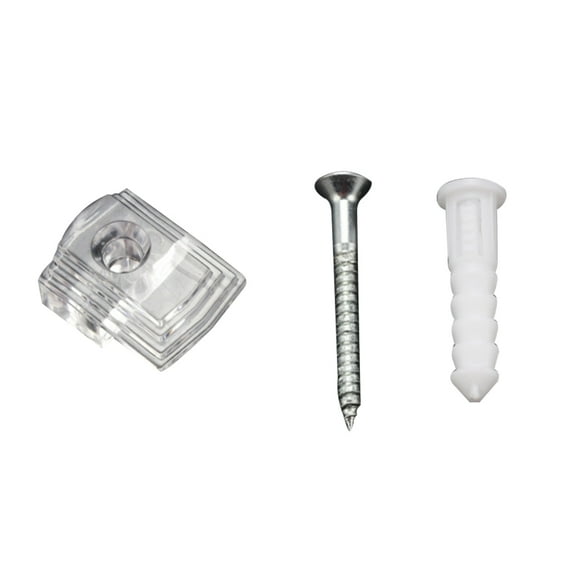 FELTECHELECTR 24 clips de plástico transparente para espejo de pared, con tornillos y anclajes, para colgar espejos modernos en armarios (tipo F)