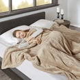 thumbnail image 4 of Beautyrest Heated Microlight to Berber Solid Blanket, Twin, Tan, 4 of 10