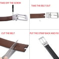 thumbnail image 4 of Men's Genuine Leather Belt with Double-sided Reversible Belts for Men 1.3inch Width, 4 of 8