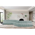 thumbnail image 2 of Meridian Furniture Arc Mint Green Vegan Leather Modular Sectional, 2 of 13