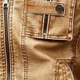 thumbnail image 3 of Lilgiuy Men's Leather Jacket Fashion Fall Winter Vintage Long Sleeve Zip Up Outwear Jacket for Motorcycle Biker Dark Khaki, 3 of 4