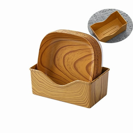 

Dsseng 5.5 Square Appetizer Plate Set of 8+Dinner Plate Storage Box for Wedding Camping Party (Not Wooden)