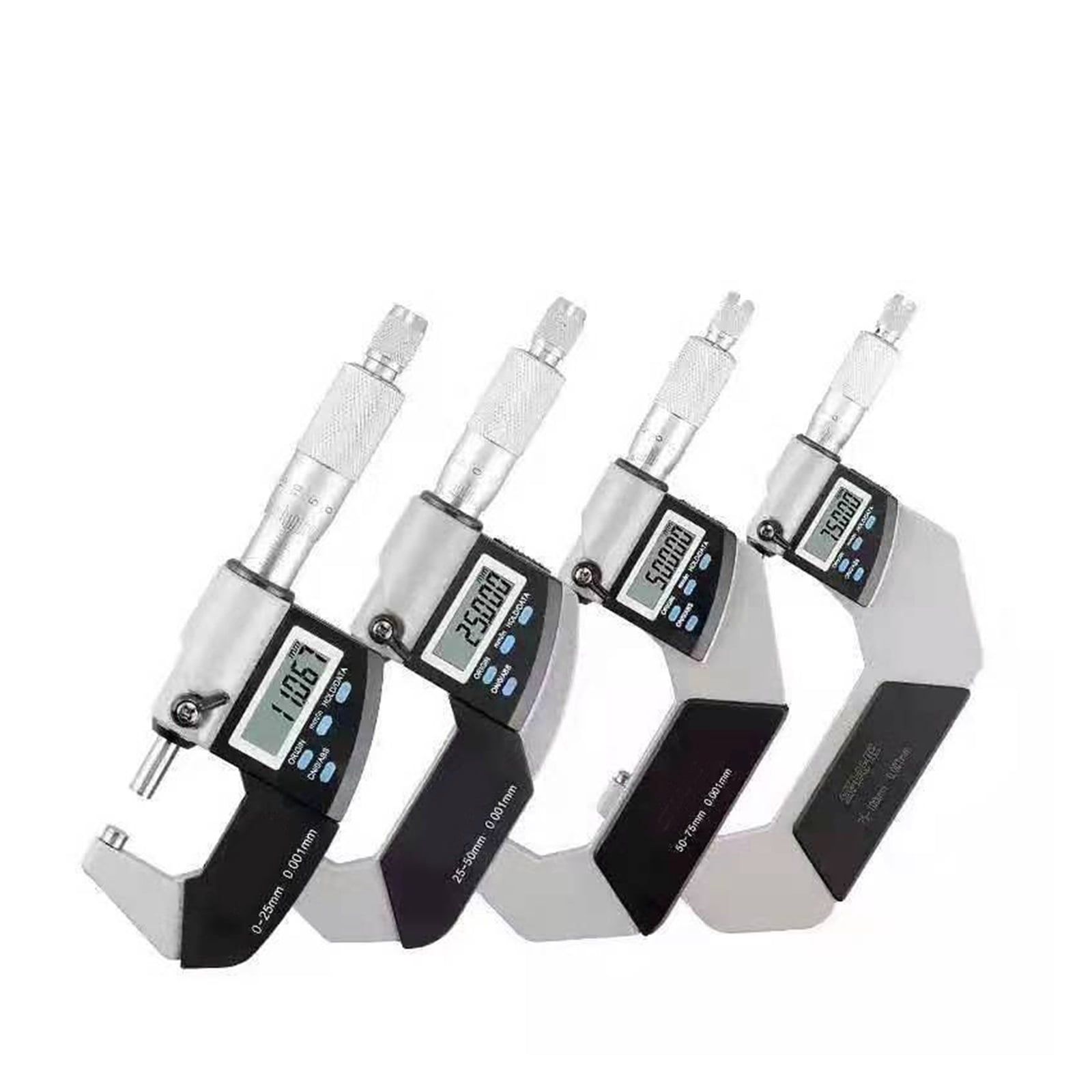 0.001mm Digital Outside Micrometer 0-25mm 25-50mm 50-75mm 75-100mm Electronic Micrometer Caliper Gauge Meter Micrometer Carbide ,Easy to Use