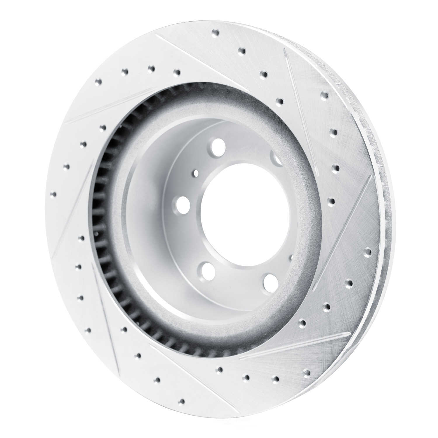 Dynamic Friction Company 631-76162L DFC Brake Rotor - Drilled And Slotted - Silver