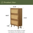 thumbnail image 4 of Spaco Rattan Shoe Storage Cabinet with 3 Flip Drawers, Freestanding Shoe Storage Organizer, Shoe Rack for Entryway, Brown, 4 of 8
