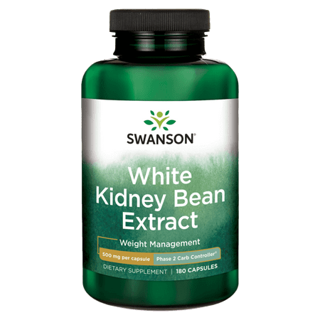 Swanson White Kidney Bean Extract 500 mg 180 Caps (Best For Kidney Health)
