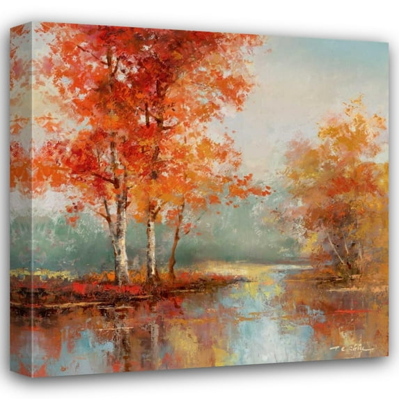 T.C. Chiu 15x15 Gallery Wrapped Canvas Wall Art Titled - Autumns Grace I