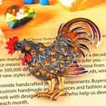 thumbnail image 3 of Chicken Shaped Rhinestone Brooch Cock Badge Pin Clothes Collar Scarf Chest Alloy Pin Jewelry, 3 of 7