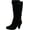 Black, variant on Static Footwear Women's Knee High Kitty Heels Wide Shaft Boots, Tan, 10