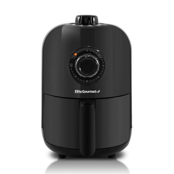 Elite Gourmet EAF-1121X Personal 1.1 Qt. Freidora eléctrica compacta de aire caliente que ahorra espacio, sin aceite, temporizador y controles de temperatura, 1000 W, color negro