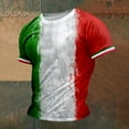thumbnail image 4 of SXcggal Male Print Italy Theme Number Casual Crewneck Graphic Plus Size Shirt Printed Solid Color Short Sleeve Top Breathable Lightweight Men's T-Shirt, 4 of 6