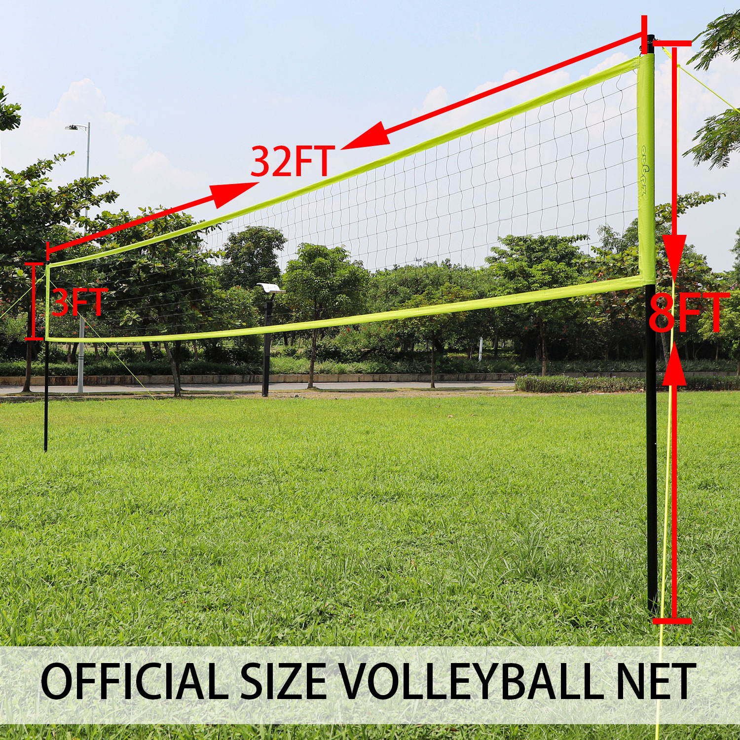Zdgao Complete Volleyball Set with Net, Volleyball, Boundary Line, and Carry Bag for Sand, Lawn