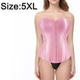 thumbnail image 2 of Corsé hasta cintura deshuesada Cincher Bustier Top Túnica sexy con botones delanteros - Rosa, 2 of 5