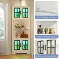 thumbnail image 5 of Joywind 67" White Corner Cabinet with LED Lights, Modern Tall Storage Hutch with Glass Doors & Shelves, 5 of 7