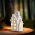 thumbnail image 4 of Ceramic Houses With LED Lights Glowing Tabletop Decor Village Set Scene Prop For Party And Celebrations, 4 of 8
