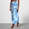 thumbnail image 4 of ZToonmas Women's Elastic Waist Satin Maxi Slip Skirt High Waist Flowy Silky Long Skirt for Casual and Loungewear, 4 of 7