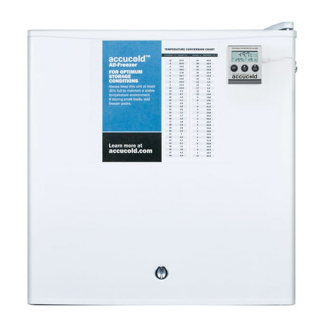 Accucold FS24LMED 18 1/2" Countertop Medical Freezer - Probe Hole, White, 115v