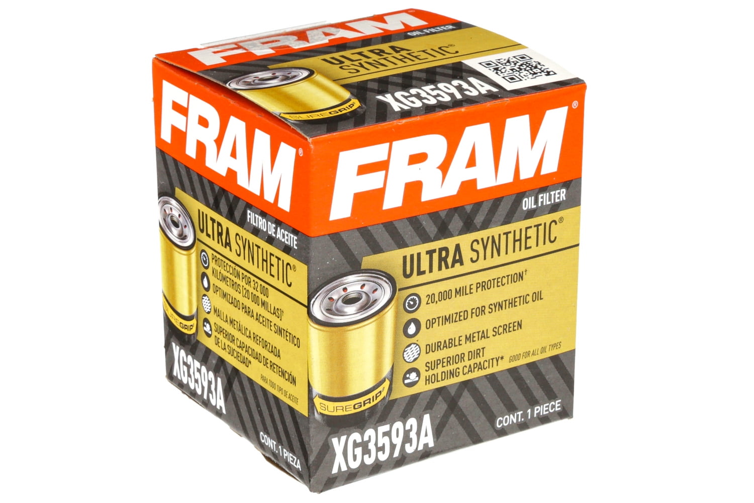 FRAM Ultra Synthetic Oil Filter, XG3593A Fits select: 1984-2002 HONDA ACCORD, 1988-2000 HONDA CIVIC
