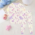 thumbnail image 2 of JUMEYU Cute Pajamas for Girls Kids Baby Boys Girls Pajama Set Kids Cute Toddler Snug fit Pattern Design Pjs Cotton Sleepwear 5T 6T (Light Purple,5-6 Years), 2 of 7
