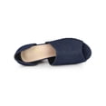 thumbnail image 4 of BLISSFUL STEP Denim Open Toe Chunky Heels Wide Heel Slide Mules Blue 6, 4 of 6