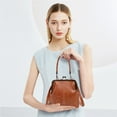 thumbnail image 4 of Blueek Vintage Inspired Soft Leather Crossbody Shoulder Bag for Women - 8x7 Inch - Spring Nostalgic Design Handbag,Brown, 4 of 6