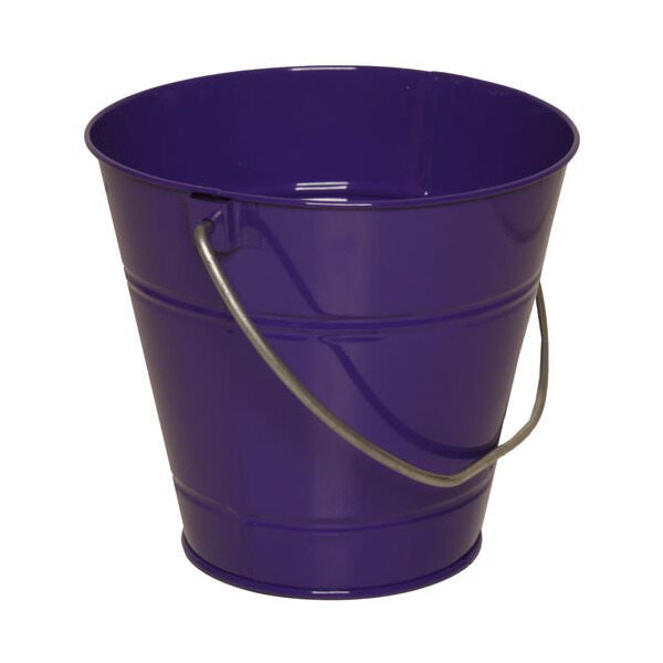 JAM Metal Pail Bucket, Purple, 1/Pack, Small, 3 3/4 x 6 x 5 1/4