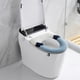 thumbnail image 1 of Funda de asiento de inodoro bordada modelo con cremallera | Poliéster lavable suave | Azul | 43x37cm | Cojín Four Seasons cómodo e higiénico | Fácil de instalar, duradero, se adapta a la mayoría de, 1 of 6