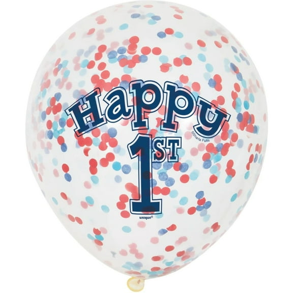 12" Nautical Boys First Birthday Confetti Balloons, 6ct