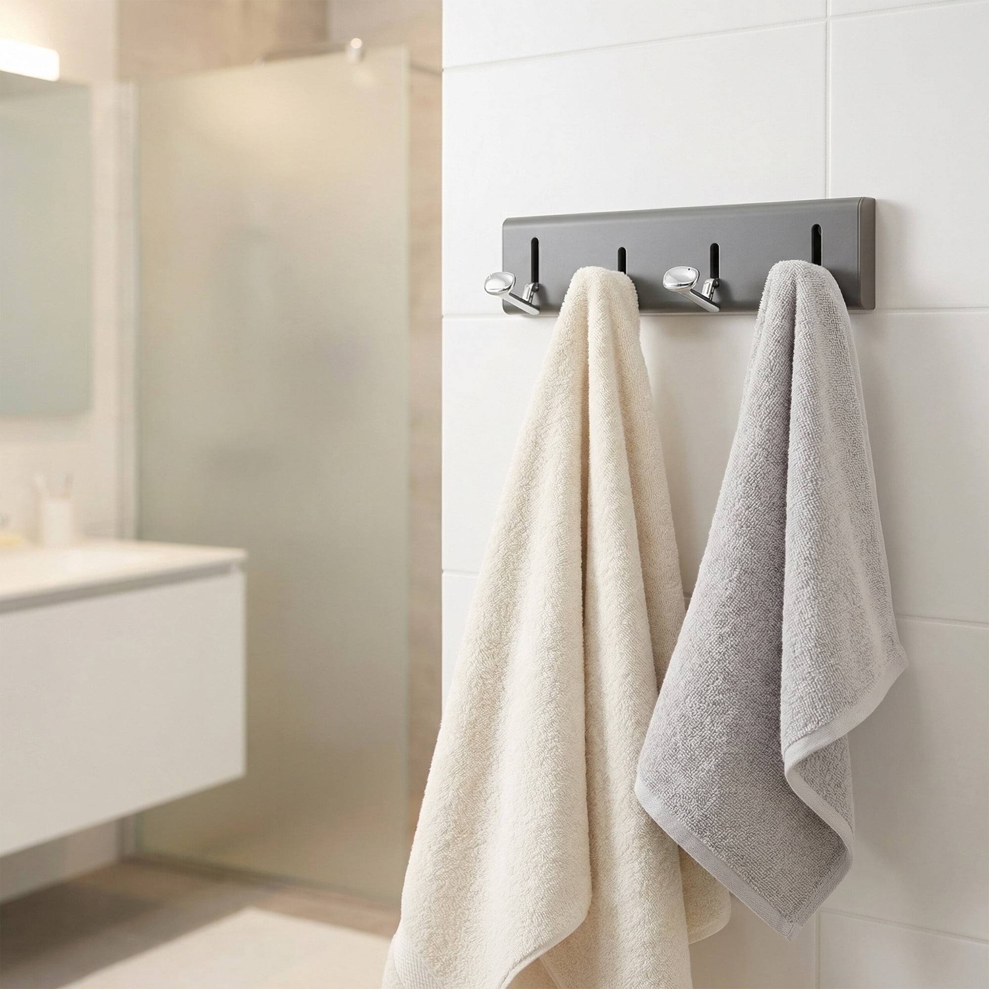 Unique Bargains Coat Rack Wall Mount Aluminum Hook for Entryway Gray 11.2"x2.2"