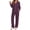 A-Purple, variant on UVN Pajama for Women Embroidered Floral Button Up Sleepwear with Drawstring Pocket Pants Ladies Casual Lounge Set