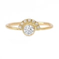 thumbnail image 3 of HeartsAndYou 0.2ct Round Cut Moissanite Engagement Ring for Women 18k Yellow Gold Over Silver Minimalist Crown, 3 of 6