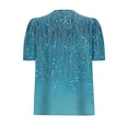 thumbnail image 4 of Lydiaunistar Women's Plus Size Spring Tops Casual Loose Polyester Round Neck Short Sleeve T-Shirt Blouse for Spring Summer Daily Party Light Blue, 4 of 5