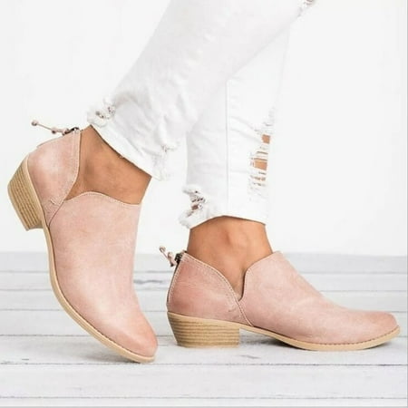 

HOMBOM Casual Winter Girl Ladies Low-heeled Ankle Boots Winter Shoes For Women Combat Boots Christmas Womens Winter Boots For Rollback