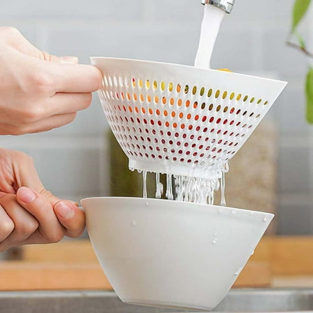 

Dgankt Household Kitchen Double Layer Vegetable Sink Basket Fruit Basket