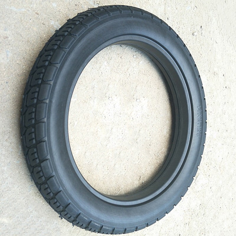 Electric Bike Solid Tire Tubeless Tyre Noninflatable Wheel Rubber 14*2