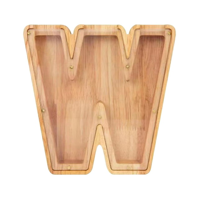Women's T-shirts Personalized Wooden Name Money Box Wooden Deposit Box Twenty Six English Letters