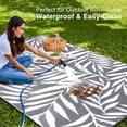 thumbnail image 3 of Smiry Outdoor Rugs 9x12, Waterproof Plastic Straw Indoor Outdoor Mat for Patio, RV Camping, Deck,Porch, Grey & White, 3 of 9