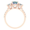 thumbnail image 4 of 1.97 ct Round Cut Blue Moissanite Three-Stone Engagement Ring for Women in 18K Rose Gold, 4 of 5