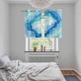 thumbnail image 4 of Teal Blue Ombre Marble Kitchen Curtains Window Panels, Abstract Art Marble Fluid Insulated Window Treatment Curtain, Grommet Curtains for Bedroom/Living Room/Bathroom, 2 Piece 27.5"Wx39"L, 4 of 8