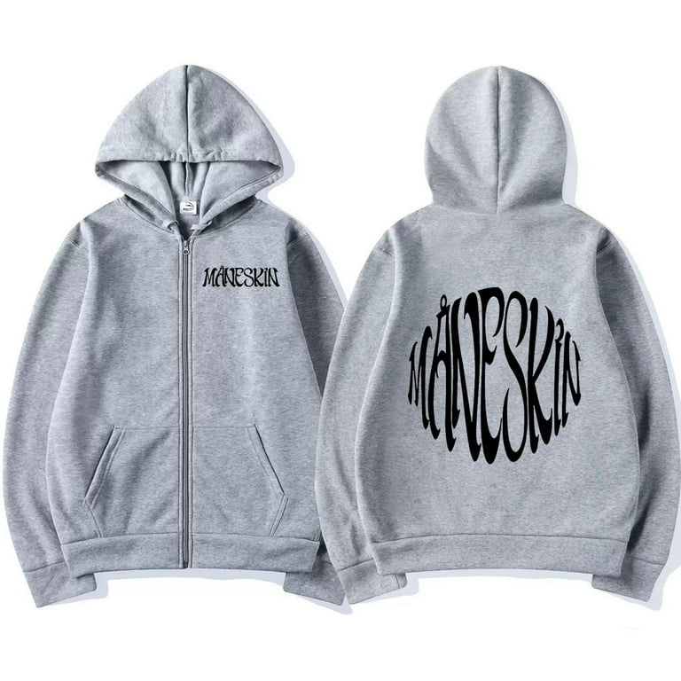 CE01 Italian Rock Band Maneskin Logo Zipper Hoodie Men's