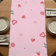 thumbnail image 5 of Table Runners 70 Inches Long Dress Scarves, Valentine's Day Farmhouse Coffee/Dining/Kitchen Table Decor, Holiday Table Runner, Pink Romantic Ice Cream Eucalyptus Leaves 13x70 Inch, 5 of 9