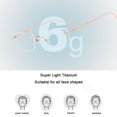 thumbnail image 4 of Gafas sin bordes para mujer y hombre, gafas de titanio con bloqueo de luz azul a la moda., 4 of 5