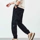 thumbnail image 4 of Pantalones largos de moda para hombre, casuales, de color sólido, con bolsillos y cremallera, cintura elástica, de poliéster., 4 of 5