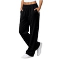 thumbnail image 2 of Women's Wide Leg Sweatpants High Waisted Baggy Lounge Pants with Pockets Soft Oversized Joggers, L, 2 of 7